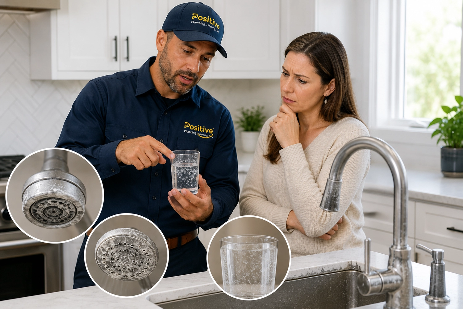 Signs of hard water buildup in an Orange County home