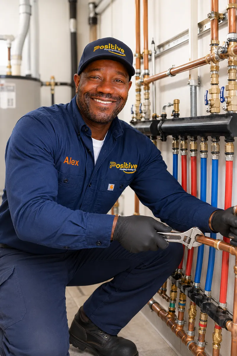 Positive Plumbing technician performing repiping work for a home or commercial property in Irvine, CA
