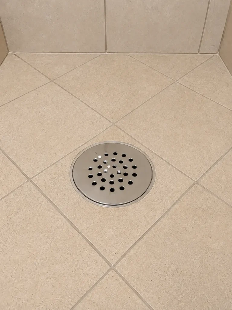 Clean shower drain after professional drain cleaning service